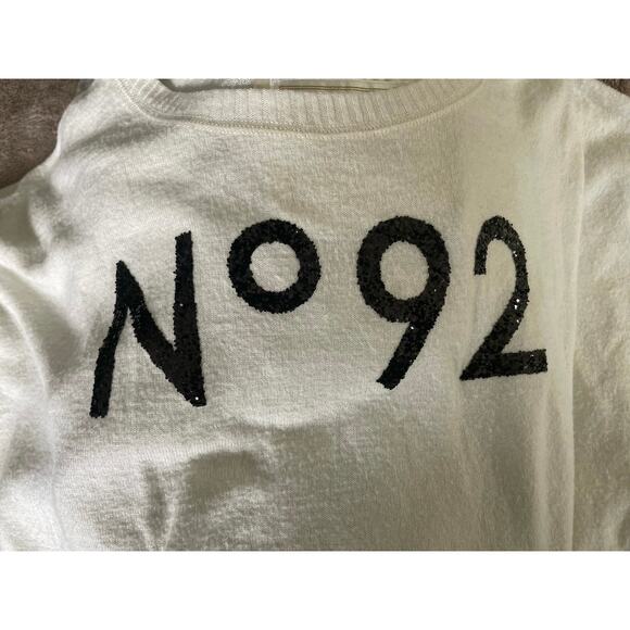 Y2K Abercrombie & Fitch Women Loungewear Top Ivory M Sequins Graphic Soft Preppy - Picture 9 of 9